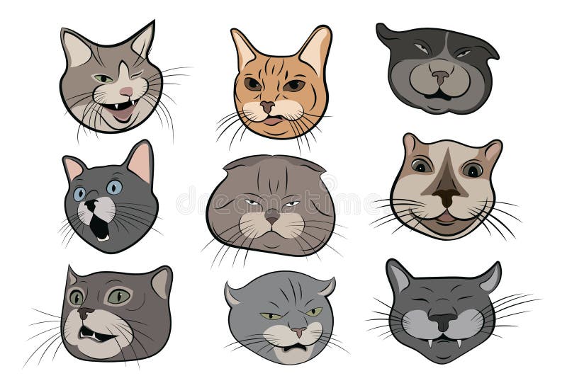 Jogo De Gatos Dos Desenhos Animados Coleção De Gatos Vermelhos Bonitos Animais De Estimação Com Emoções Jogando Animais Ilustraçã Ilustração do Vetor - Ilustração de divertimento, saltar: 117799425