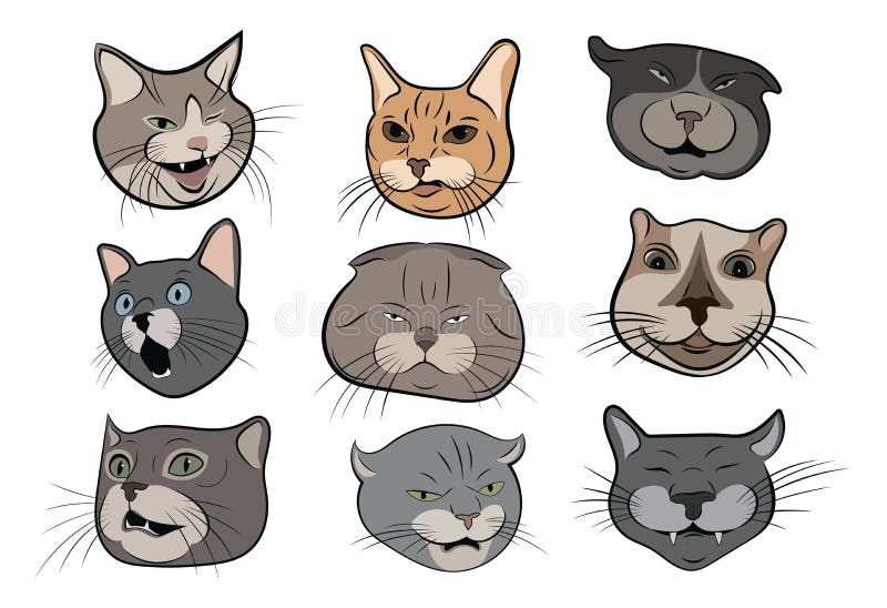 Jogo De Gatos Dos Desenhos Animados Coleção De Gatos Vermelhos Bonitos  Animais De Estimação Com Emoções Jogando Animais Ilustraçã Ilustração do  Vetor - Ilustração de divertimento, saltar: 117799425