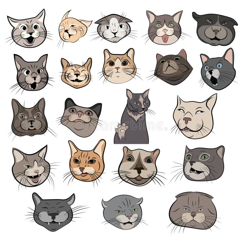 Fundo completo com bonito desenhos animados gatos de cor diferente imagem  vetorial de frenta© 331689636