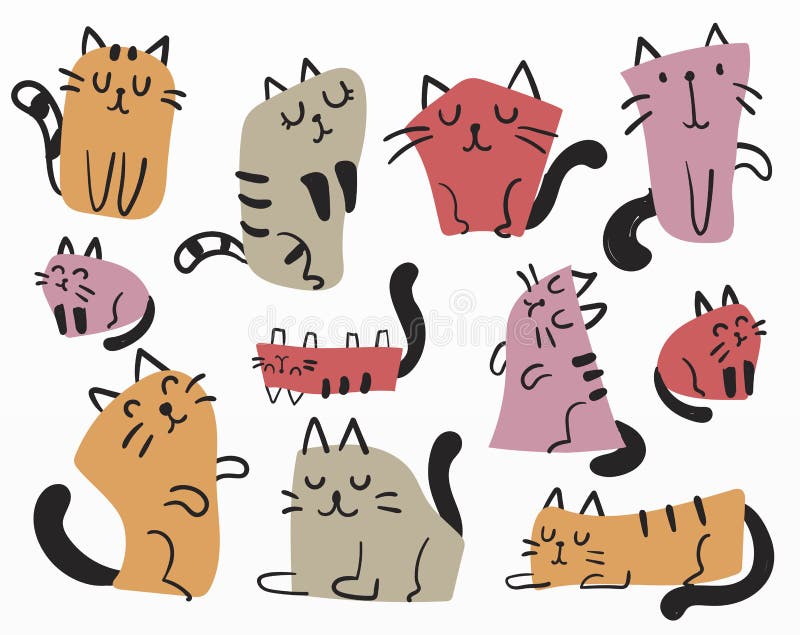 Gatos Vetores e Ilustrações Royalty-Free - iStock  Gato negro dibujo, Gatos  animados tiernos, Gatos bonitos