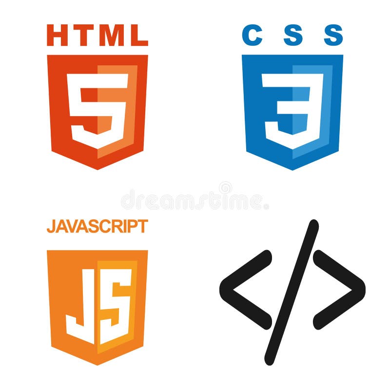 Conjunto De Iconos Html5 Css3 Js. Conjunto De Iconos De Logotipo De ...