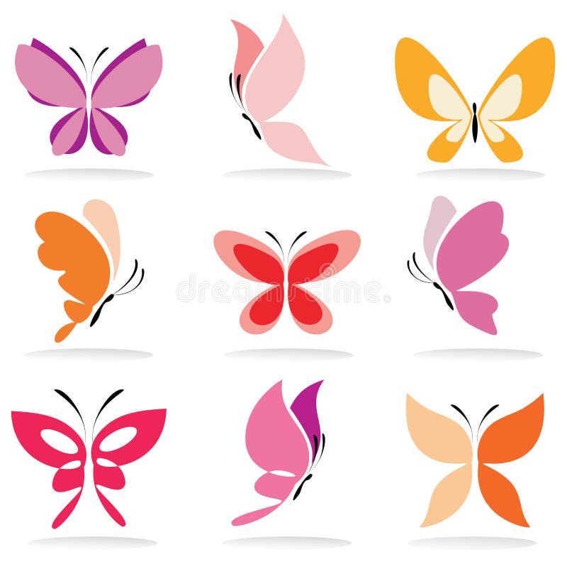 Conjunto de iconos de la mariposa