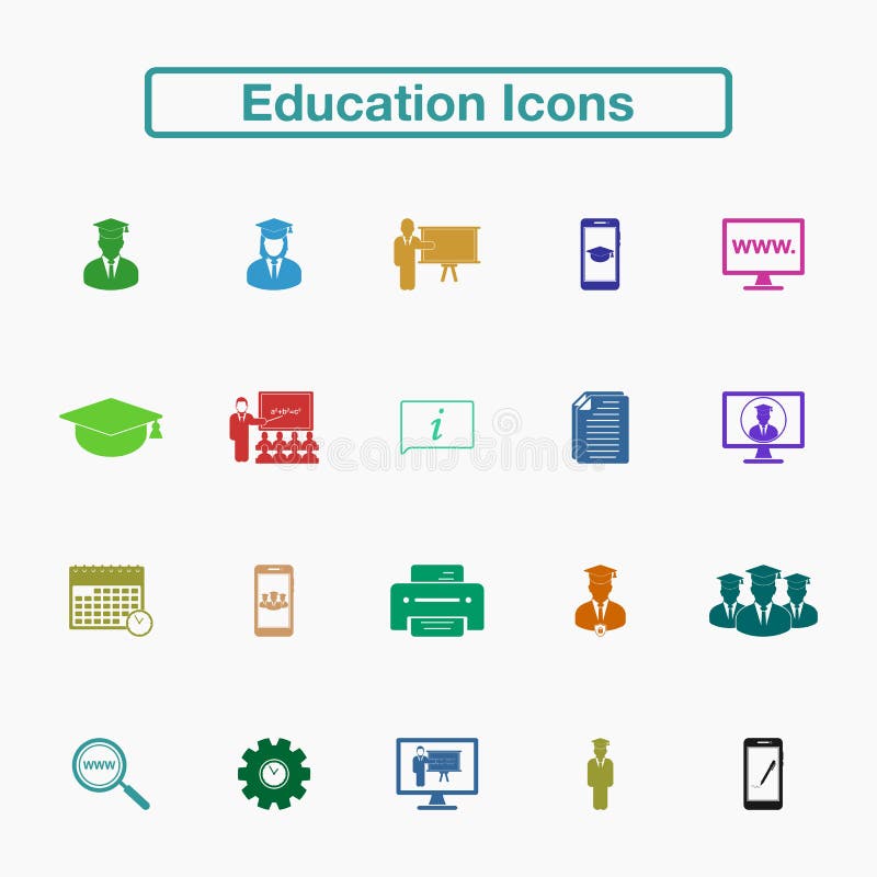 Conjunto de iconos de educaciÃ³n libre illustration