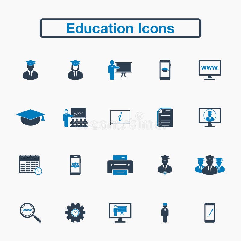 Conjunto de iconos de educaciÃ³n ilustración del vector
