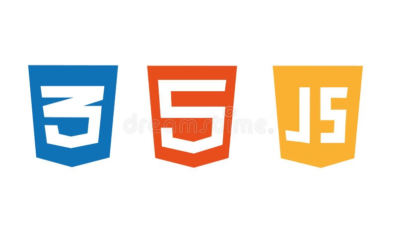 Conjunto De Iconos Html5 Css3 Js. Conjunto De Iconos De Logotipo De ...