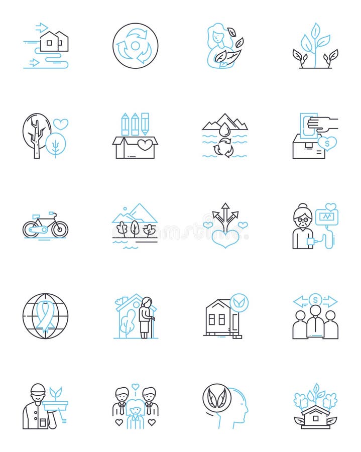 Ecosystem management linear icons set. Conservation, Sustainability, Biodiversity, Restoration, Wildlife, Ecosystems, Habitat vector symbols and line concept signs. Climate,Management,Preservation illustration. Ecosystem management linear icons set. Conservation, Sustainability, Biodiversity, Restoration, Wildlife, Ecosystems, Habitat vector symbols and line concept signs. Climate,Management,Preservation illustration