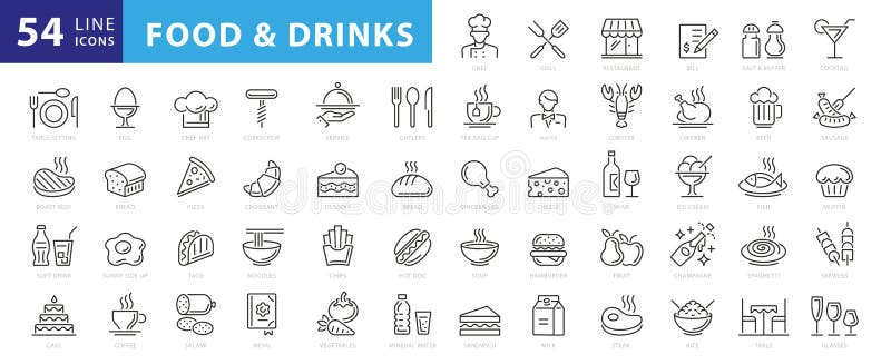 Conjunto de iconos lineales libre illustration
