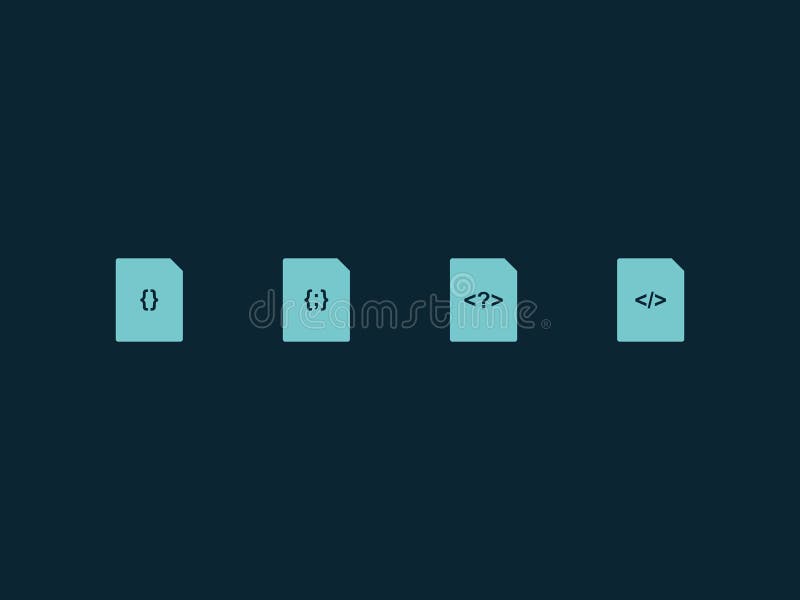 Conjunto De Iconos Planos De Formato De Archivo. Css Html Js Php ...
