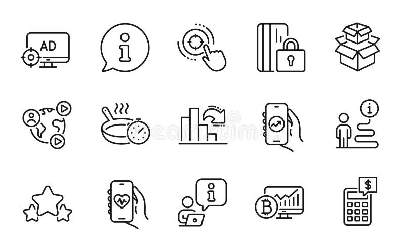 Conjunto de iconos de tecnología. icono incluido como aplicación de mantenimiento de pan seo adblock. vector stock de ilustración