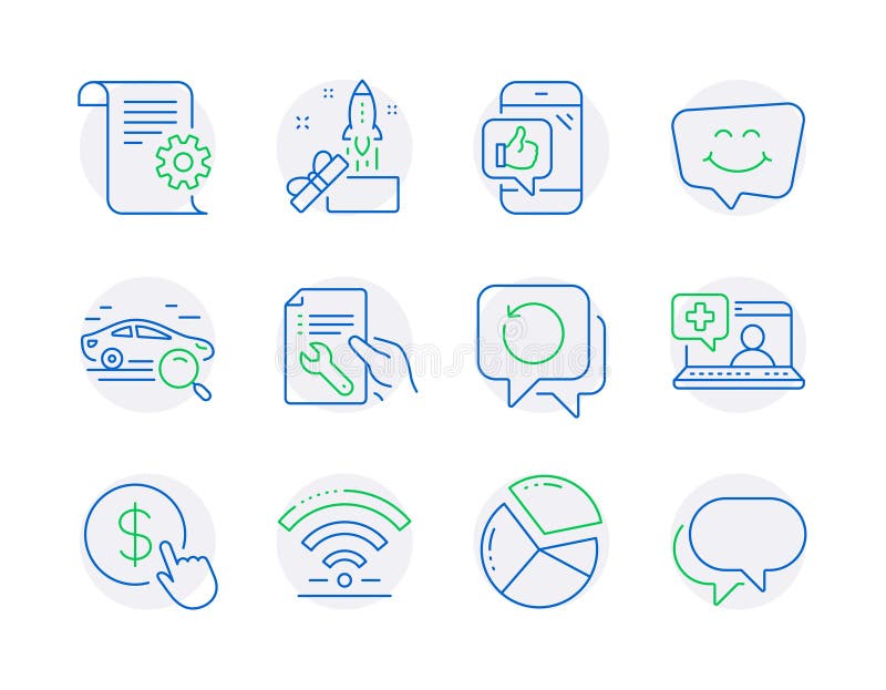 Conjunto de iconos de tecnología. icono incluido como ayuda médica gráfico circular documentación técnica signos. vector ilustración del vector