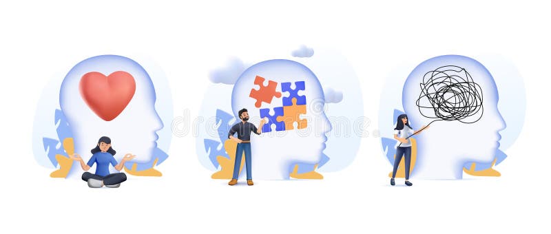 3d personagem masculino sofre de depressão ou problema de