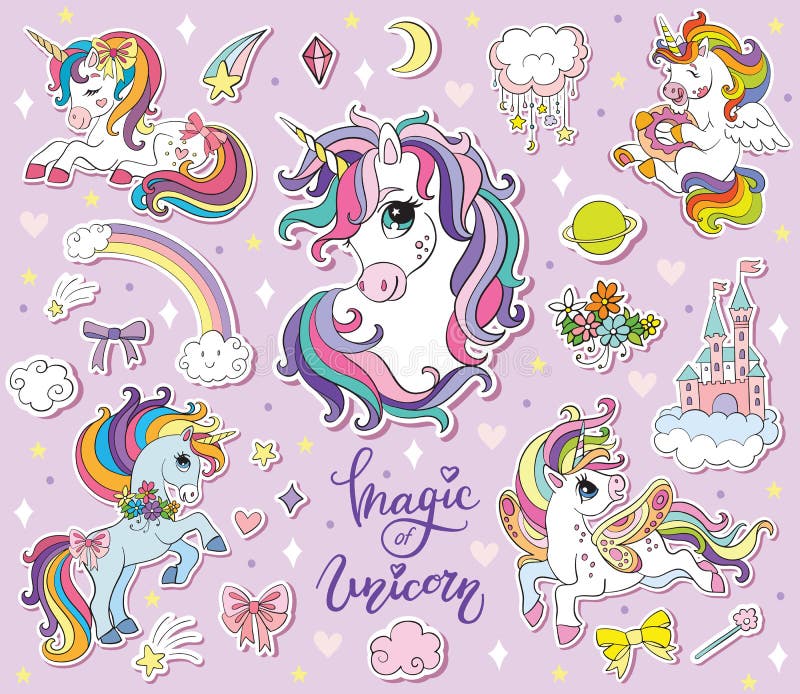 Conjunto De Ilustración Vectorial De Dibujos Animados Bonitos Unicornio Ilustración del Vector - Ilustración de dulce, platos: 209987575 Conjunto De Ilustración Vectorial De Dibujos Animados Bonitos Unicornio Ilustración del Vector - Ilustración de dulce, platos: 209987575