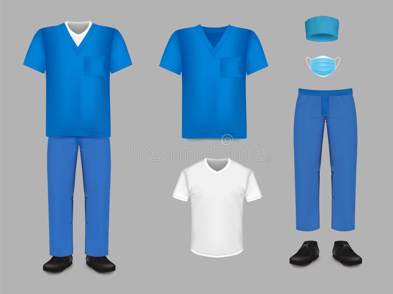 Conjunto De Limpieza Uniforme Para Médico, Ilustración Aislada Vectorial del Vector - Ilustración de hombres: 170880678