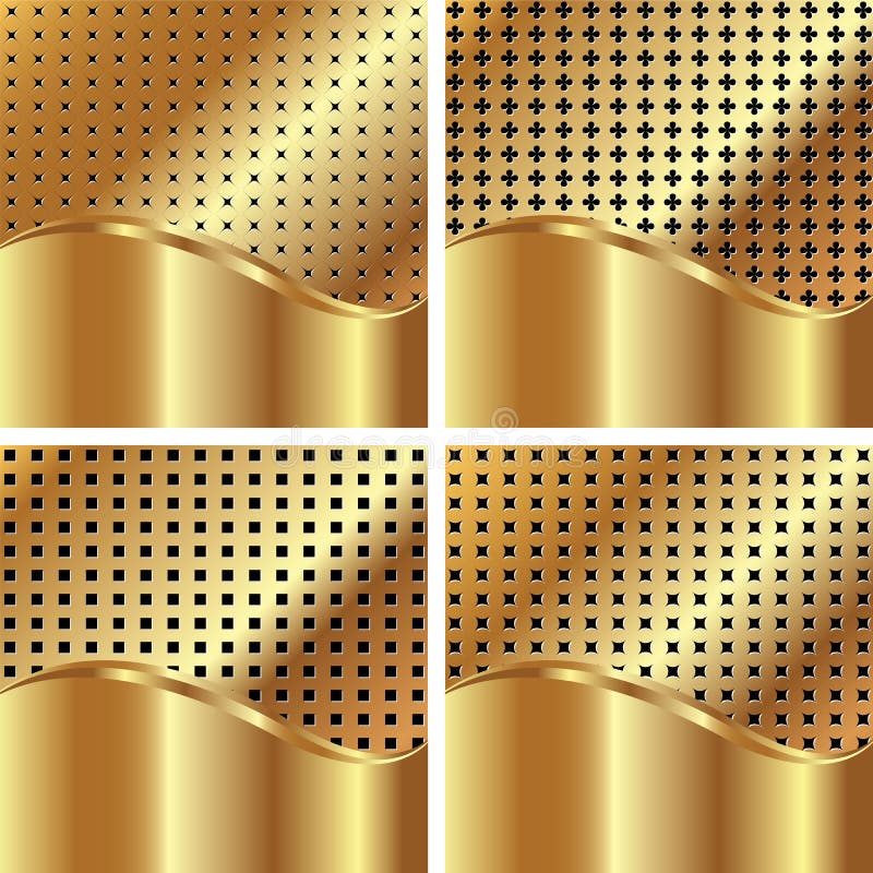 Conjunto de los fondos 4 del oro libre illustration Conjunto de los fondos 4 del oro libre illustration