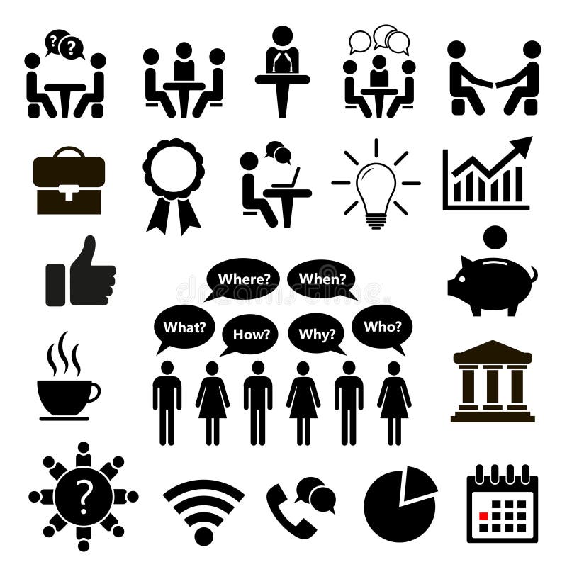 Conjunto de los iconos para el asunto Conferencia del icono Ilustración del vector ilustración del vector Conjunto de los iconos para el asunto Conferencia del icono Ilustración del vector ilustración del vector
