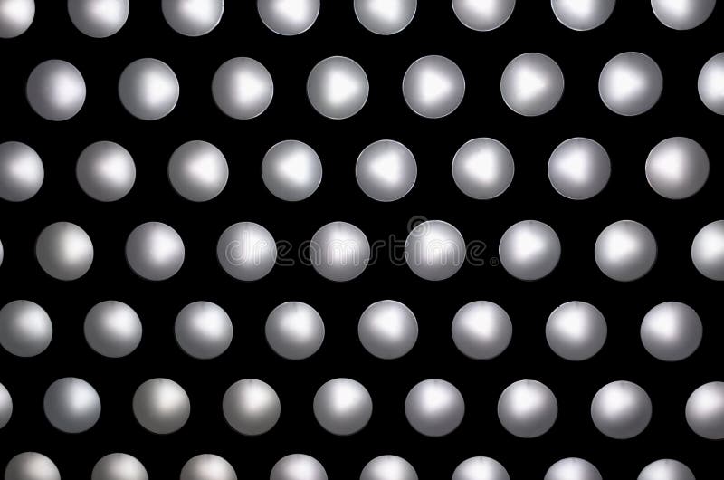Conjunto de luzes redondas em fundo preto foto de stock