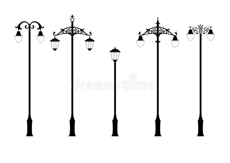 Conjunto de lámparas de calle elegantes