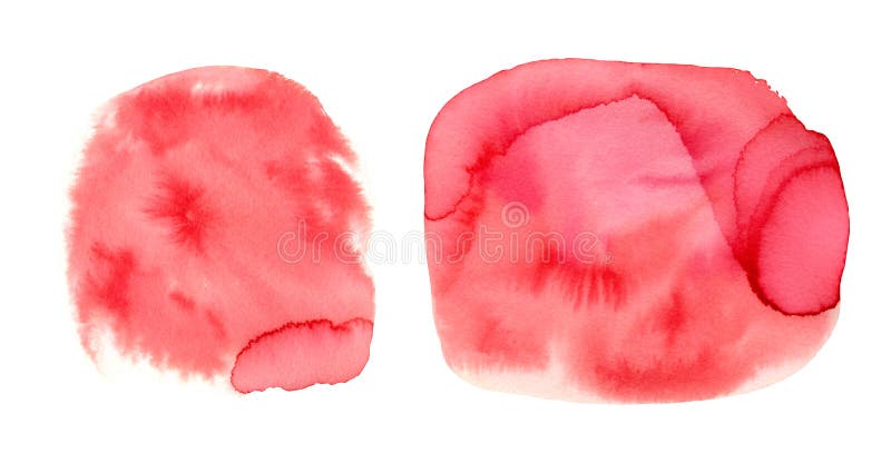 Conjunto de manchas de color rojo de textura brillante stock de ilustración