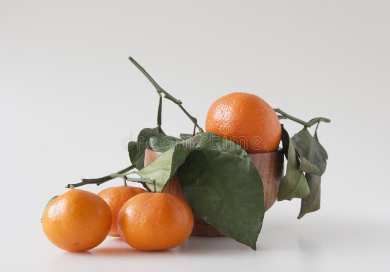 Conjunto de mandarinas de color naranja maduro con hojas sobre fondo blanco imagenes de archivo Conjunto de mandarinas de color naranja maduro con hojas sobre fondo blanco imagenes de archivo