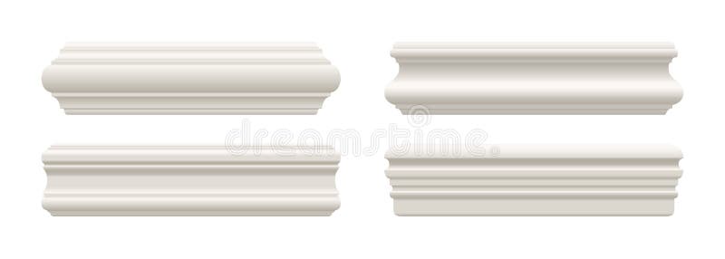 Moldura de cornisa de falda blanca.: vector de stock (libre de regalías)  2076891358