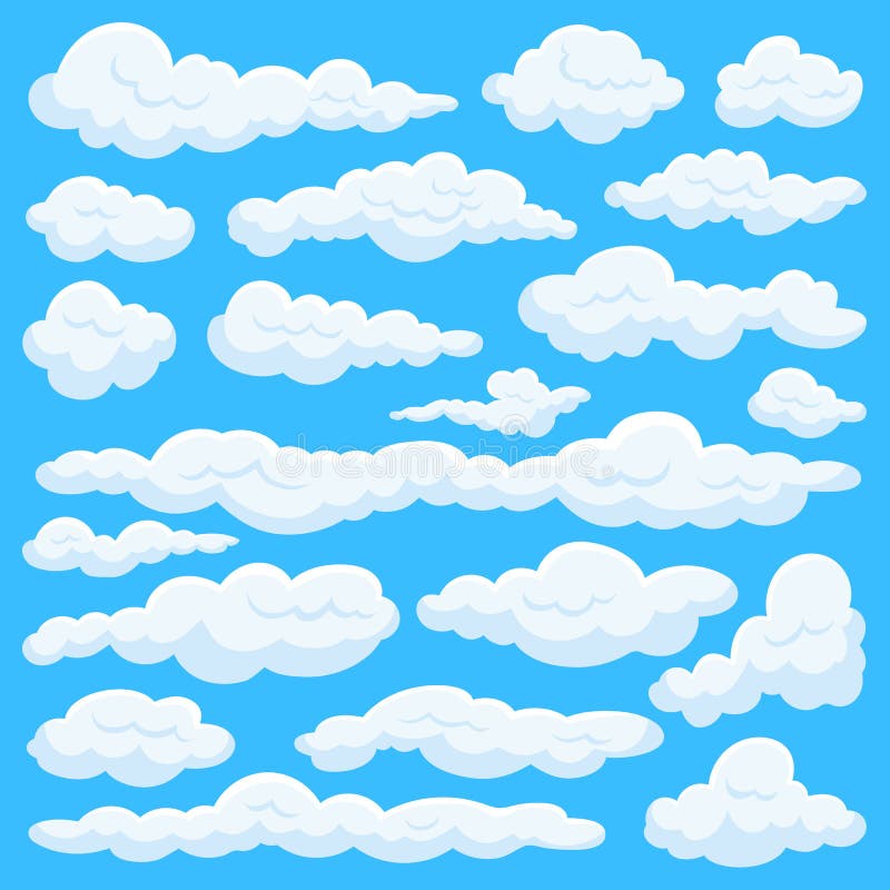 Vetores de Jogo Da Nuvem Dos Desenhos Animados Fundo Do Céu Nebuloso Céu  Azul Com As Nuvens Macias Brancas Ilustração Do Vetor e mais imagens de  Nuvem - iStock