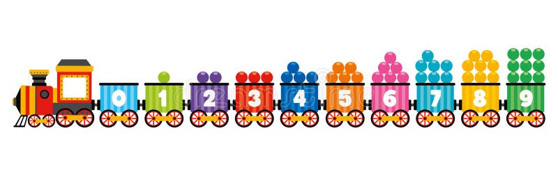 Conjunto de números chatos coloridos ilustração stock