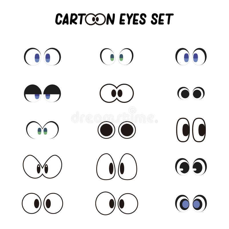 Conjunto De Ojos De Dibujos Animados. Diseñado En Diferentes Tipos Y Características. Ilustración del Vector - Ilustración de pictograma, arte: 233728800 Conjunto De Ojos De Dibujos Animados. Diseñado En Diferentes Tipos Y Características. Ilustración del Vector - Ilustración de pictograma, arte: 233728800