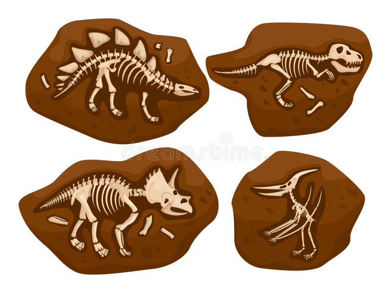 Baixar Vetor De Conjunto De Silhueta De Esqueleto De Dinossauro