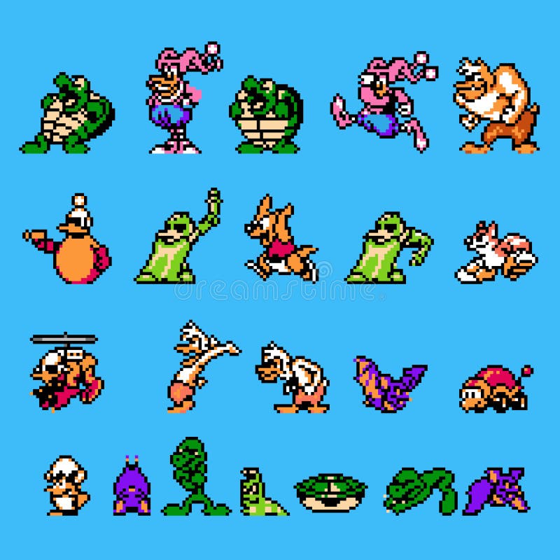 Conjunto De Inimigos Do Chefe Personagens De Super Mario Bros 3 Ilustração  De Vetor De Design De Pixel De Jogo Clássico Imagem de Stock Editorial -  Ilustração de velho, sabona: 249055004