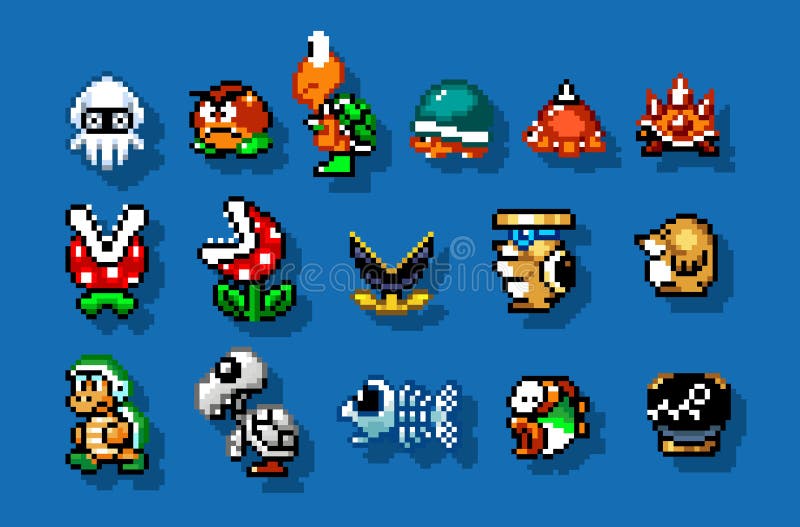 Conjunto De Inimigos Do Chefe Personagens De Super Mario Bros 3 Ilustração  De Vetor De Design De Pixel De Jogo Clássico Imagem de Stock Editorial -  Ilustração de velho, sabona: 249055004