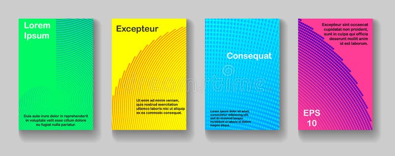 Conjunto de planos de fundo de design mínimo padrão abstrato de halftone ilustração royalty free