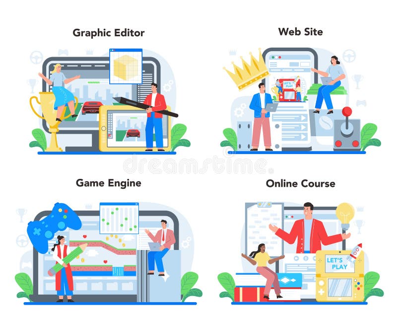 Serviço online de desenvolvimento de jogos ou conjunto de