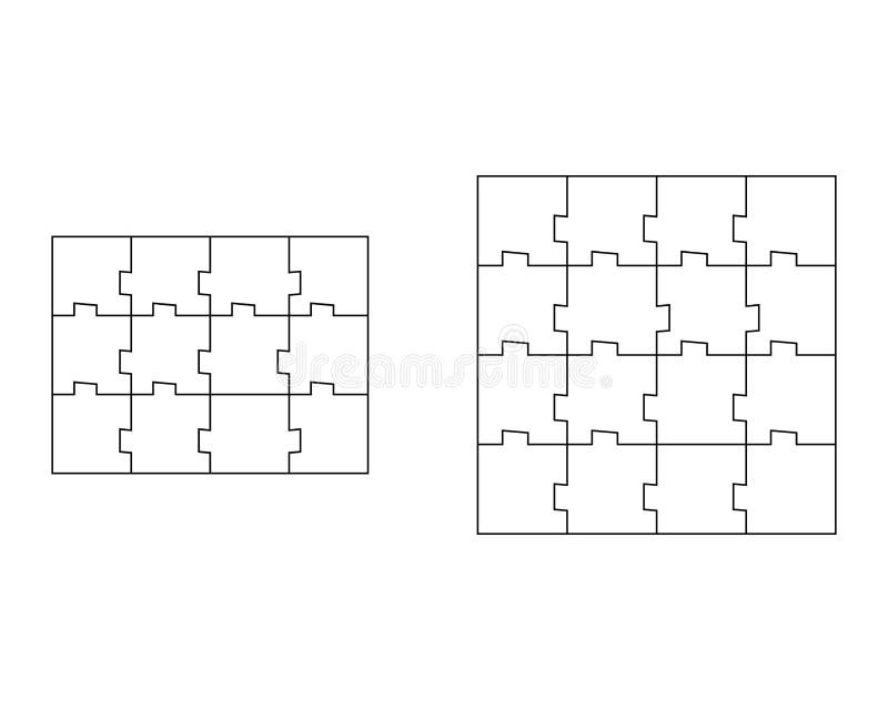 1.700+ Peças De Modelo De Quebra Cabeça Em Branco Ilustração de