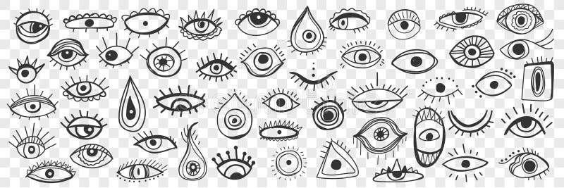 Desenho De Olhos Misteriosos Adivinhação Bola Cristal Mãos