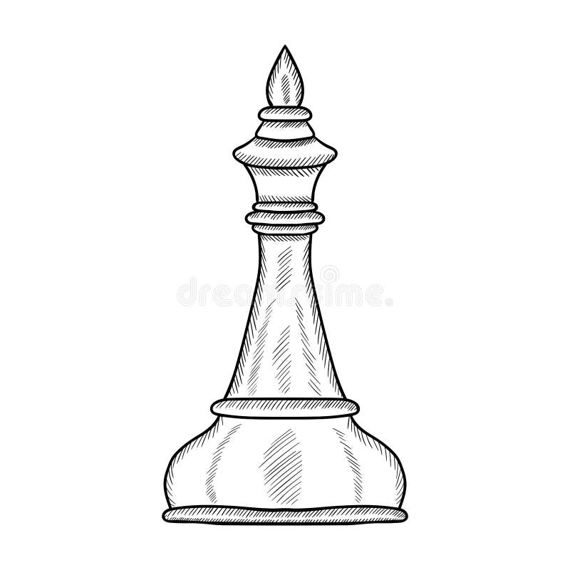 Mão desenhado conjunto de elementos do jogo de xadrez dos desenhos