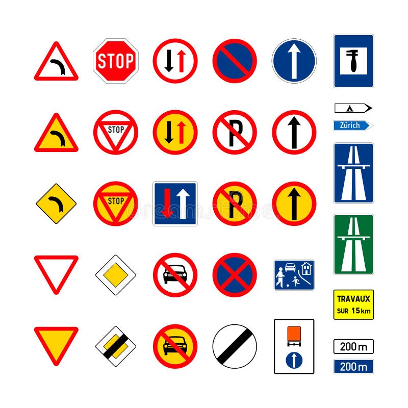 highway symbol vector of International travel signs, caution street warning transportation prohibition. highway symbol vector of International travel signs, caution street warning transportation prohibition