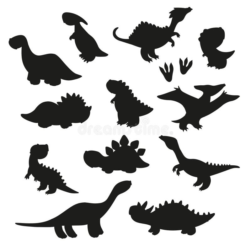 Contorno De Dinossauro Com Inscrições No Interior. Silhuetas De Dinossauro  Definidas Ilustração do Vetor - Ilustração de jogo, dinossauro: 260546570