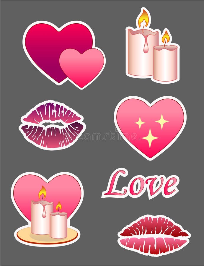 Velas románticas con rosa stock de ilustración. Ilustración de amarillo -  267441688