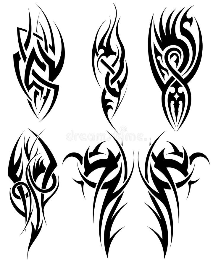 Conjunto De Tatuajes Tribales Ilustración del Vector - Ilustración de  detalle, negro: 53546966