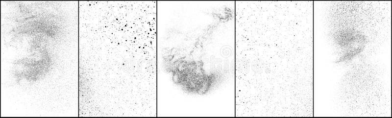 Set of distressed black texture. Dark grainy texture on white background. Dust overlay textured. Grain noise particles. Rusted white effect. Grunge design elements. Vector illustration, EPS 10. Set of distressed black texture. Dark grainy texture on white background. Dust overlay textured. Grain noise particles. Rusted white effect. Grunge design elements. Vector illustration, EPS 10