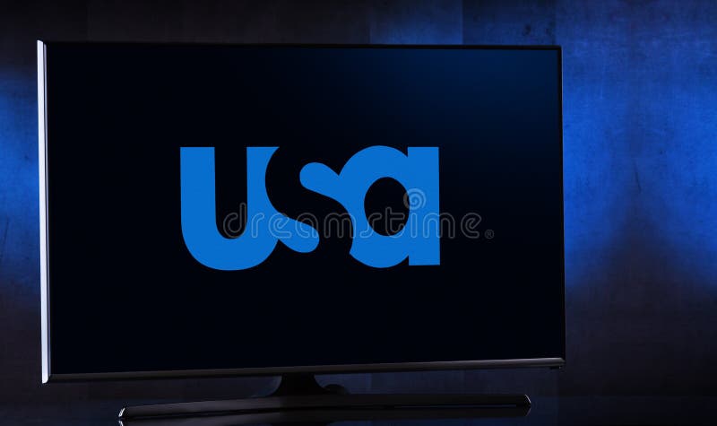 Conjunto De TV De Pantalla Plana Con El Logotipo De USA Network Fotografía  editorial - Imagen de comercial, reloj: 172518602