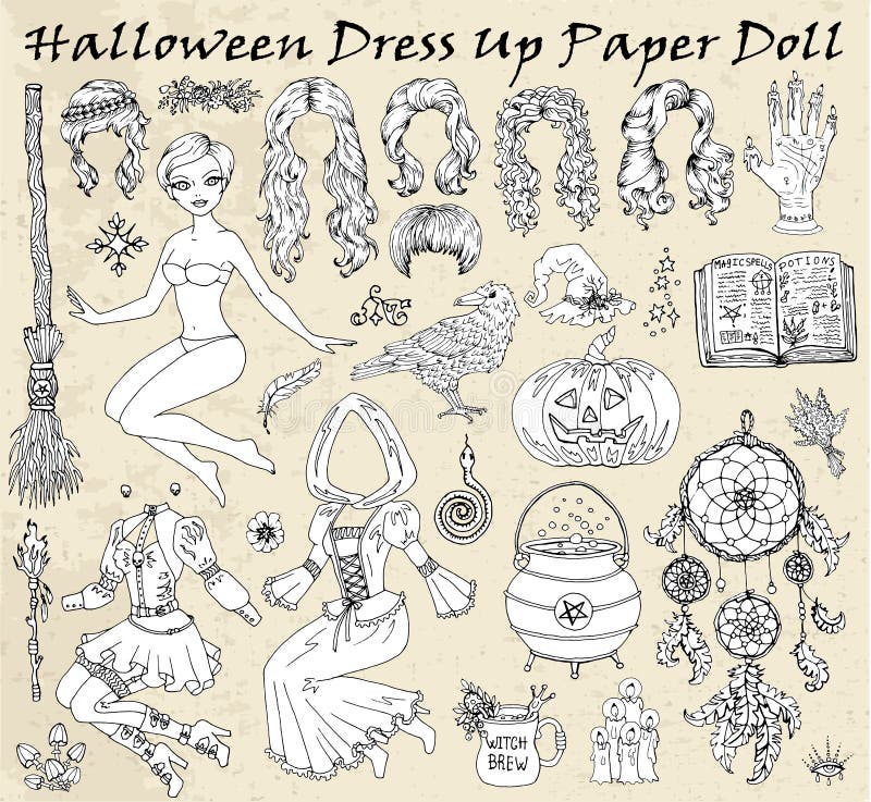 Bonecas de Papel Halloween 6