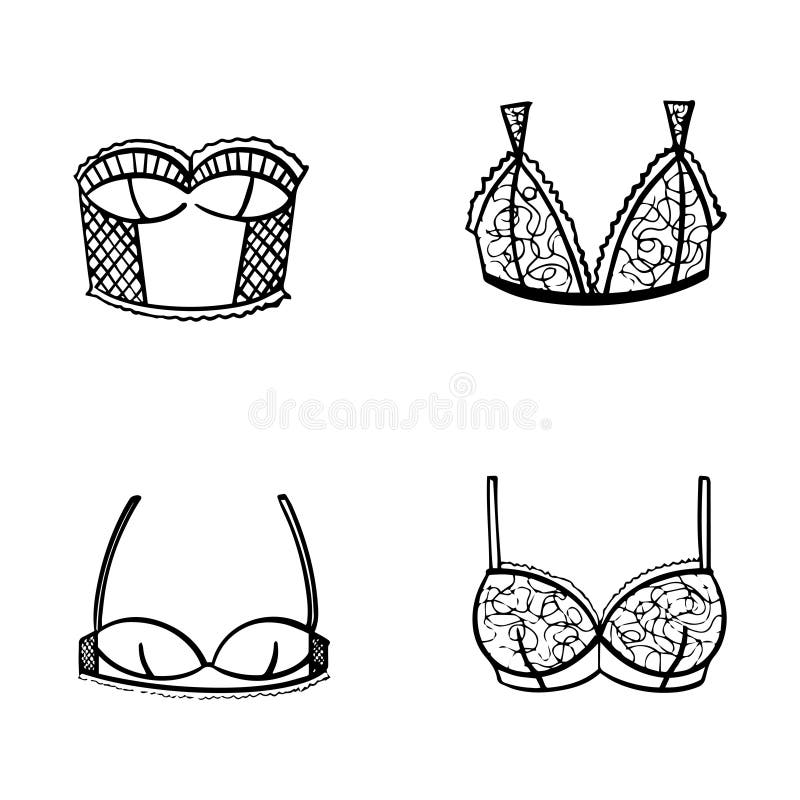 ilustração desenhada à mão de lingerie de renda. elemento de roupa íntima  feminina. vestuário feminino 18034090 Vetor no Vecteezy