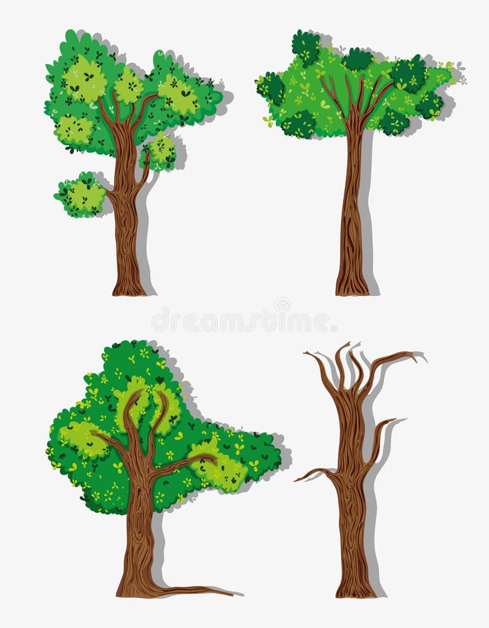 Conjunto de árboles libre illustration Conjunto de árboles libre illustration