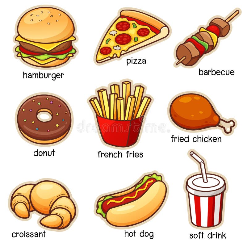 Conjunto del alimento ilustración del vector Conjunto del alimento ilustración del vector