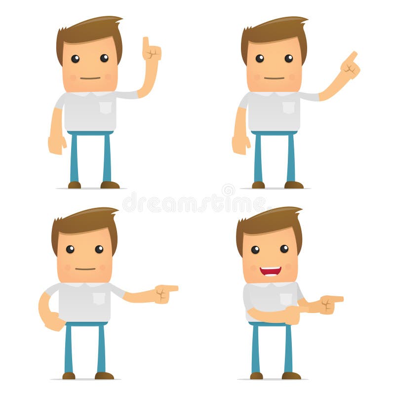 Conjunto del hombre ocasional de la historieta divertida ilustración del vector Conjunto del hombre ocasional de la historieta divertida ilustración del vector