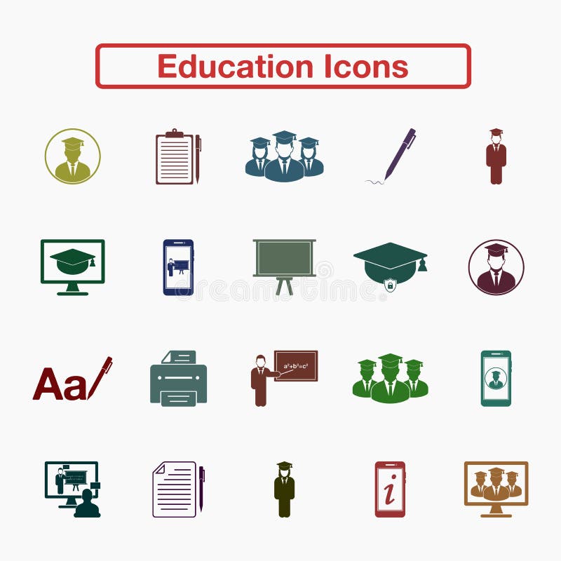 Conjunto del icono de la educaci? n libre illustration