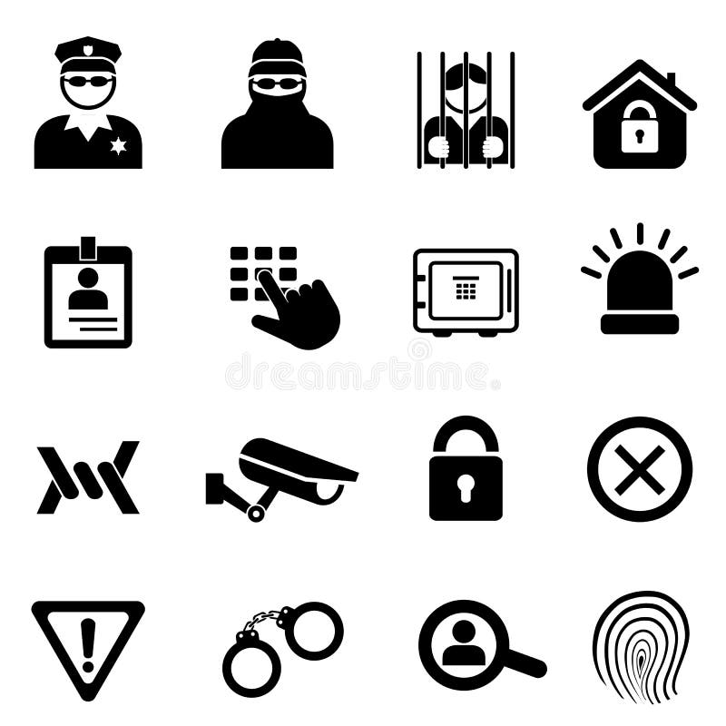 Conjunto del icono de la seguridad y de la seguridad ilustración del vector Conjunto del icono de la seguridad y de la seguridad ilustración del vector