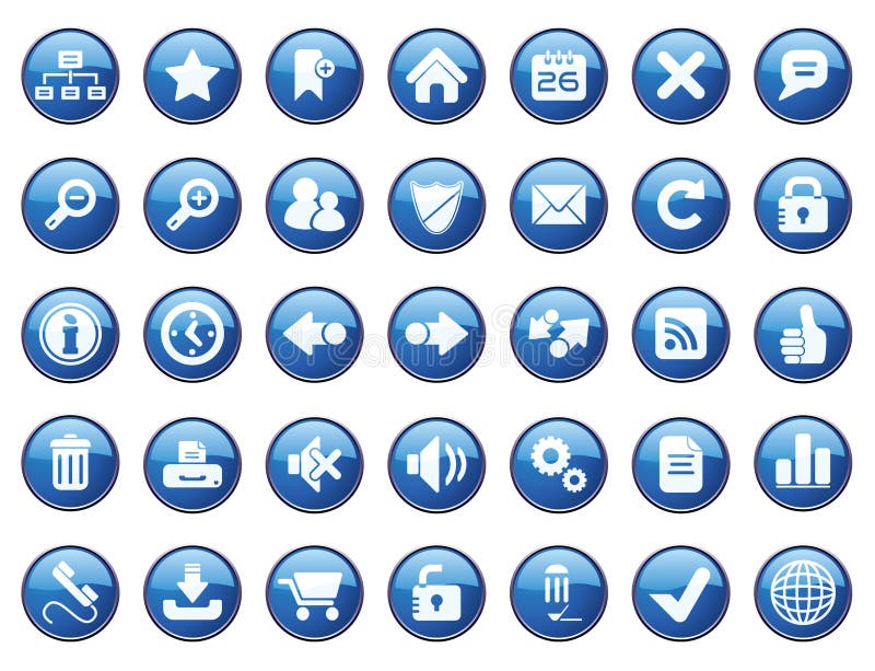 Conjunto de Iconos de Internet ilustración del vector