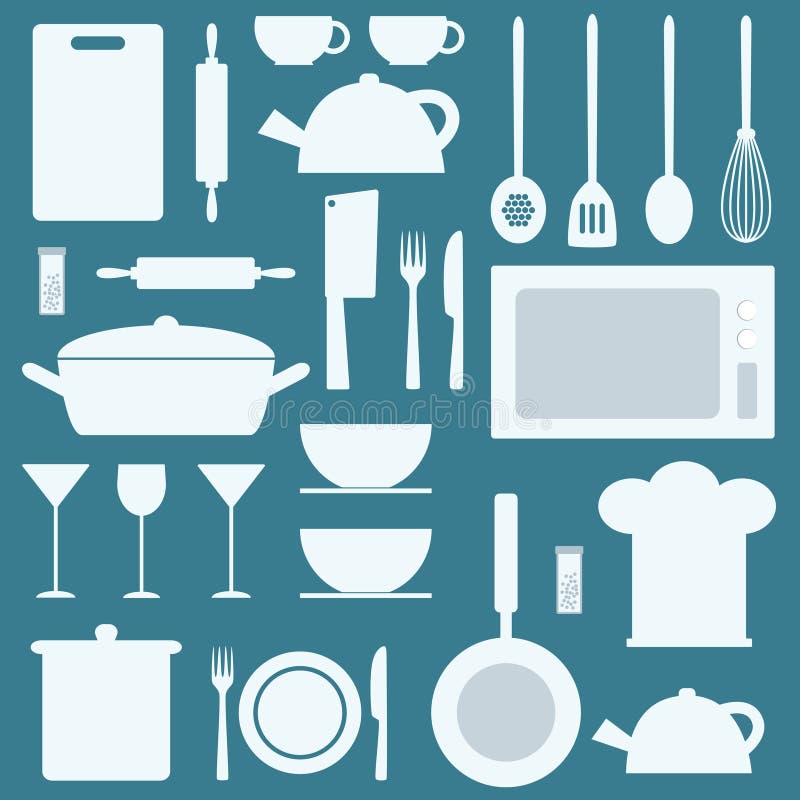 Conjunto del utensilio de la cocina ilustración del vector Conjunto del utensilio de la cocina ilustración del vector